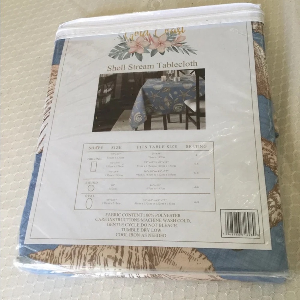 Blue Shell Stream Tablecloth - Picture 2 of 3